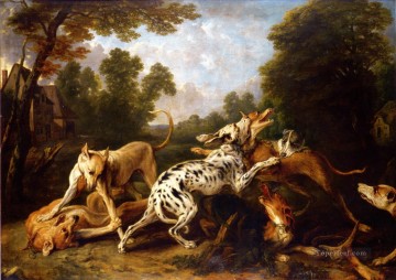 Dog Painting - dogs fighting
